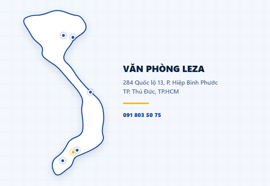 Bản đồ vị trí văn phòng và kho trưng mẫu của Leza