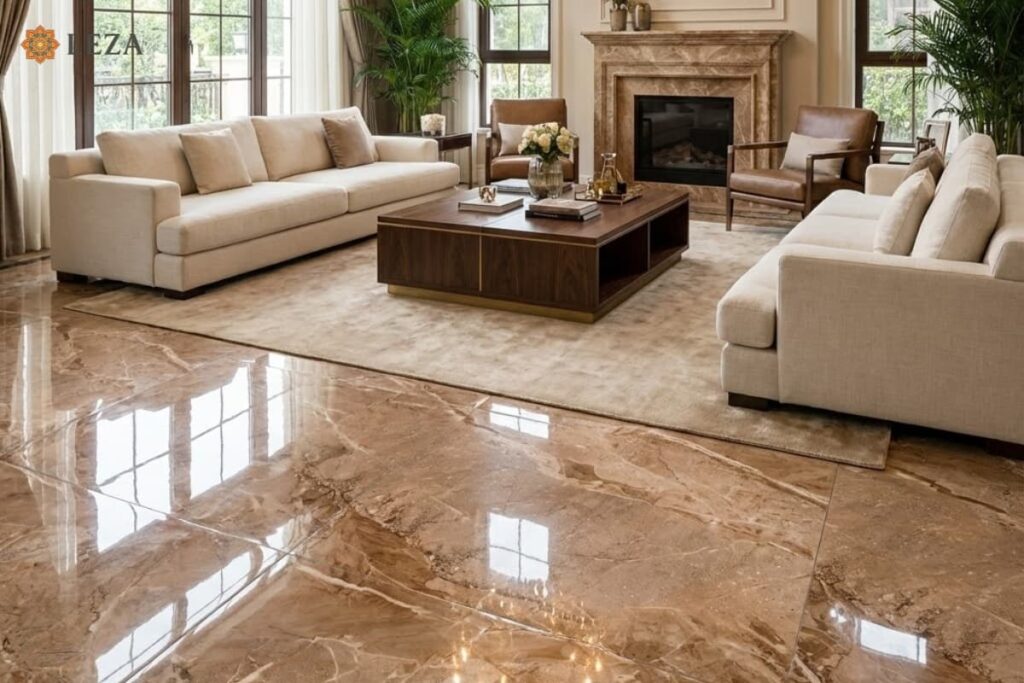 Gạch Ốp Lát Rimini Brown Phòng Khách